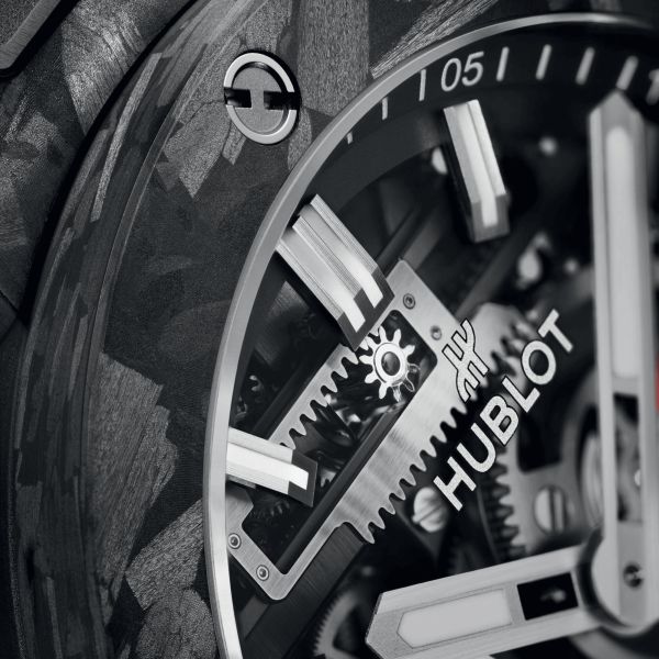 Hublot Big Bang Meca-10 Frosted Carbon mechanical watch skeleton dial black fabric strap 42 mm 444.QN.1170.NR