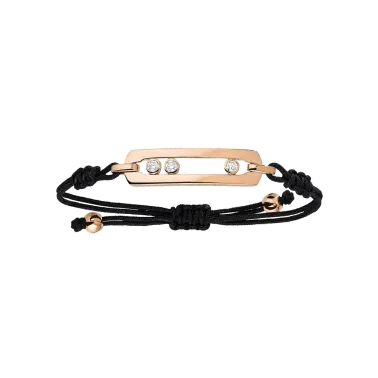 Bracelet sur cordon Messika New Move en or rose et diamants
