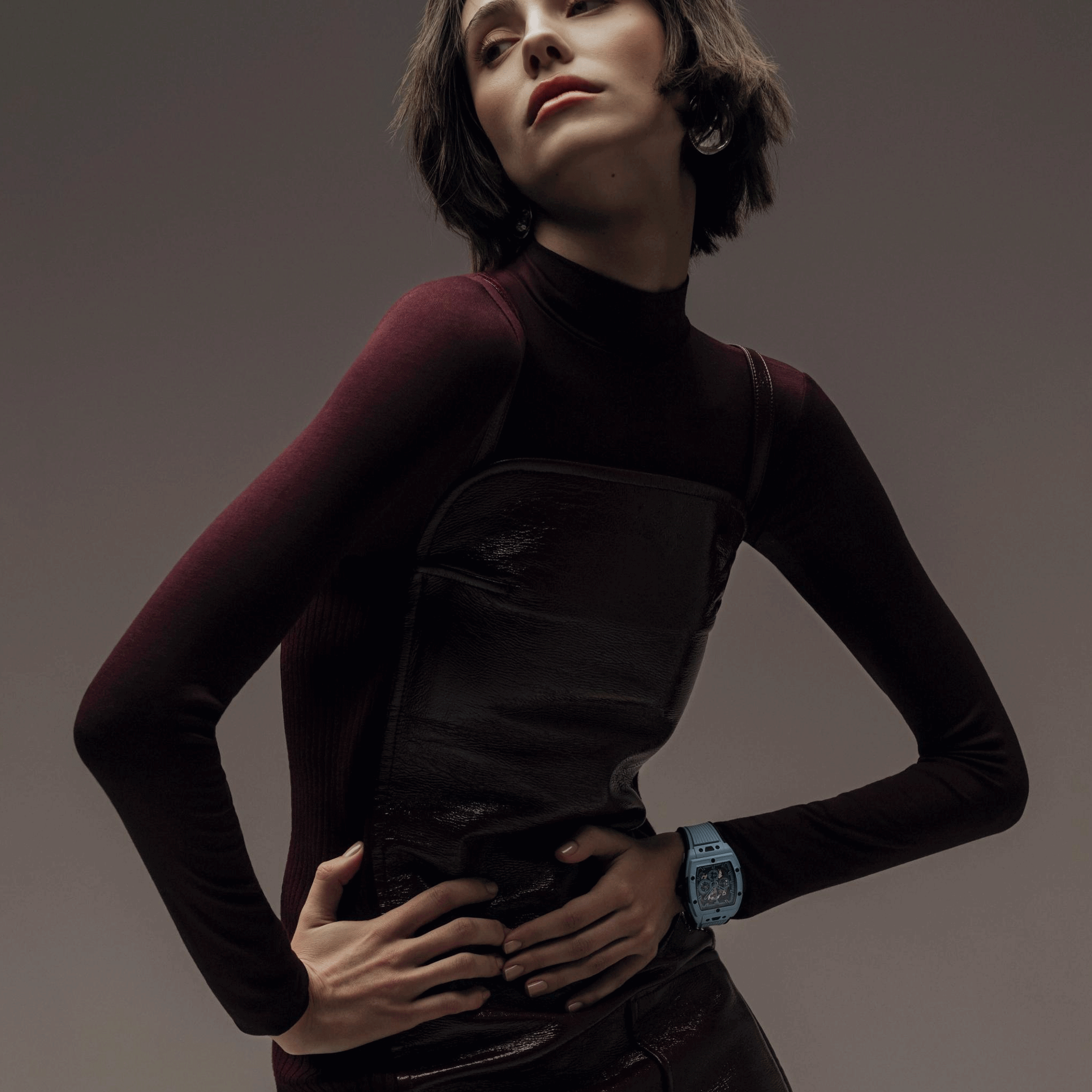 Hublot Spirit of Big Bang Sky Blue Ceramic automatic watch skeleton dial blue rubber strap 42 mm 642.EX.5110.RX