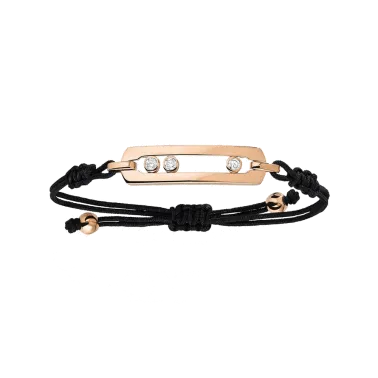 Bracelet sur cordon Messika New Move en or rose et diamants