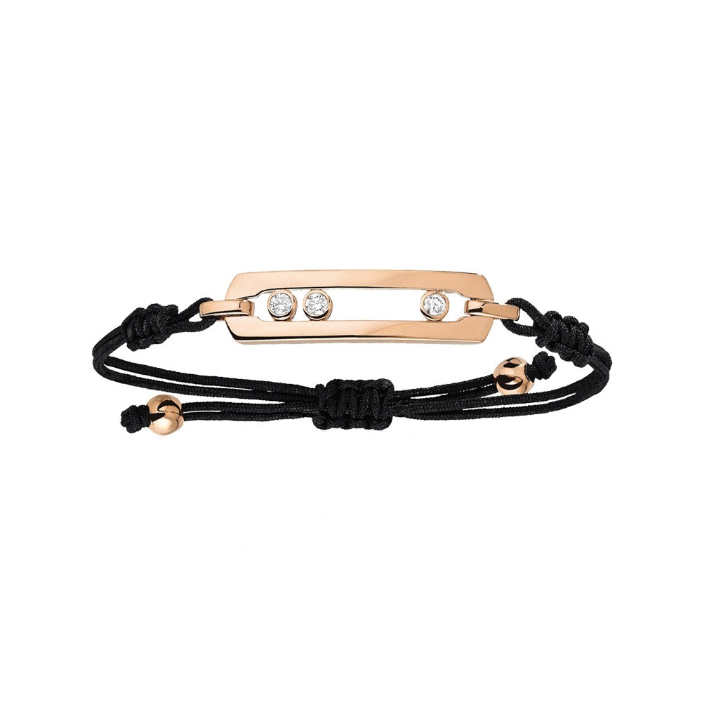 Bracelet sur cordon Messika New Move en or rose et diamants