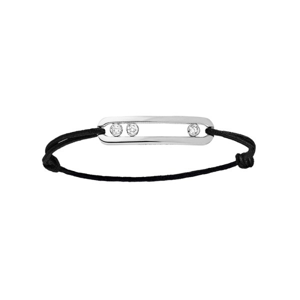 Bracelet sur cordon Messika Move en or blanc et diamants