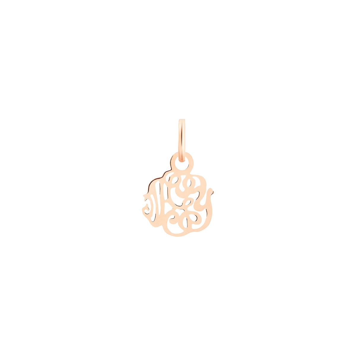 Ginette NY Mini monogram charm pendant in rose gold 