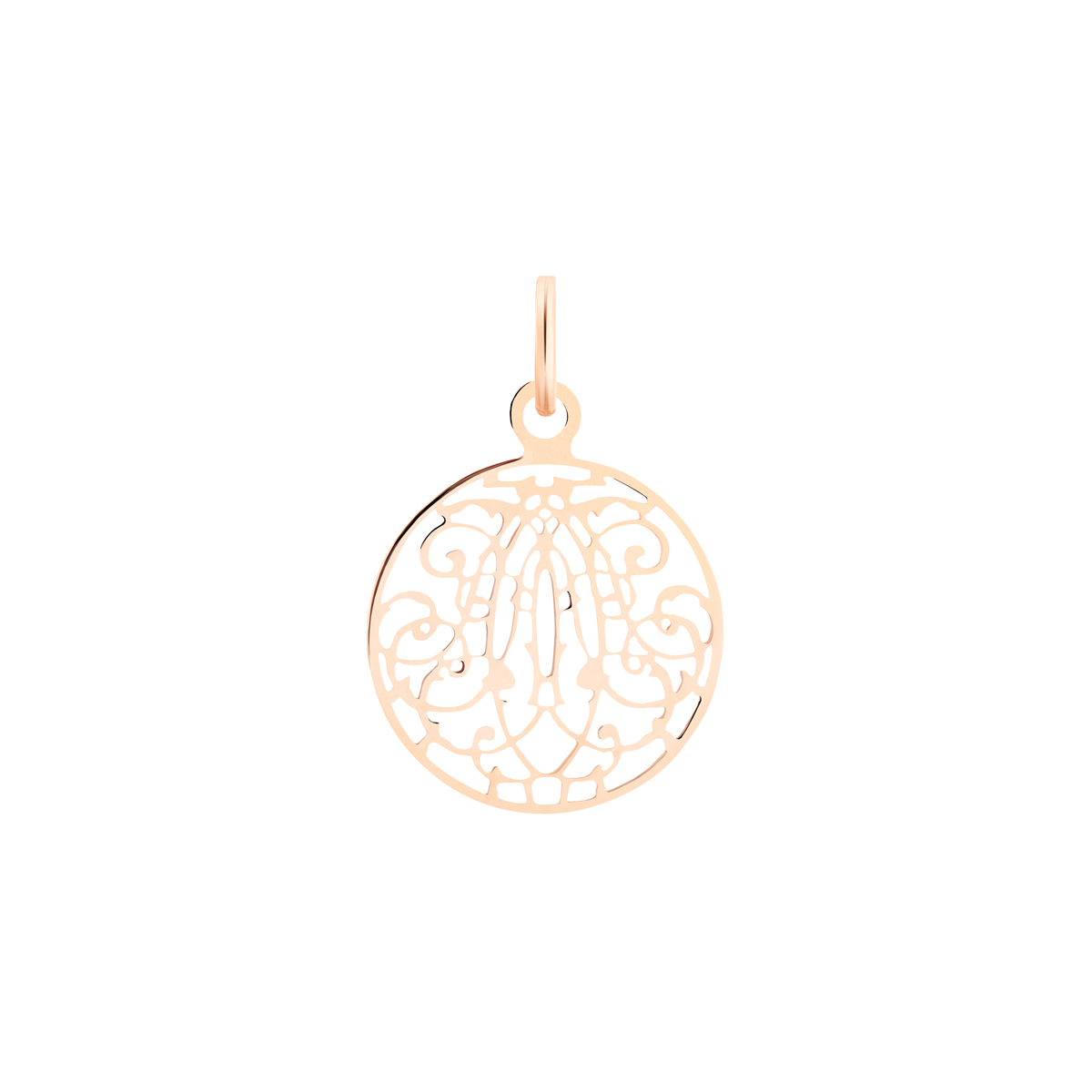 Ginette NY Mini art deco charm pendant in rose gold