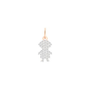 Ginette NY Boy charm pendant in diamond and rose gold