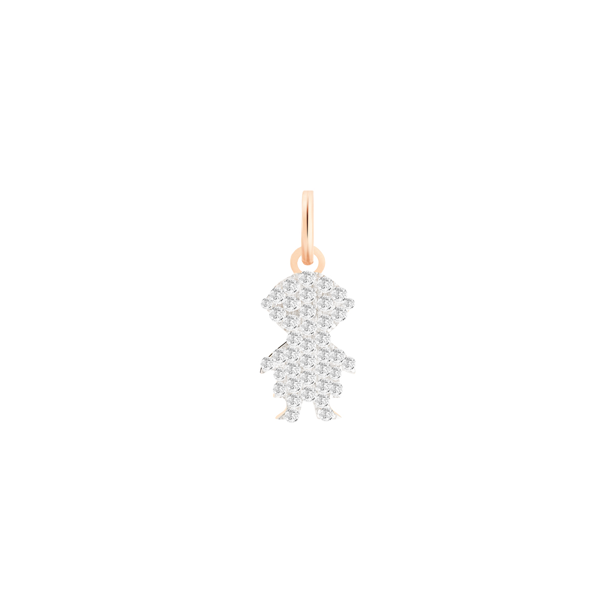 Pendentif Ginette NY Boy charm en diamant et or rose 