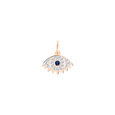 Ginette NY Ajna diamond pendant in rose gold and sapphire