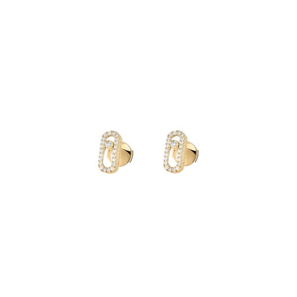 Boucles d’oreilles Messika Move Uno en or jaune et diamants