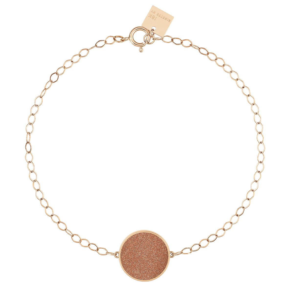 Bracelet Ginette NY Ever gold sandstone disc in rose gold and sandstone
