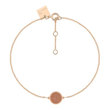 Bracelet Ginette NY Mini ever gold sandstone disc in rose gold and sandstone