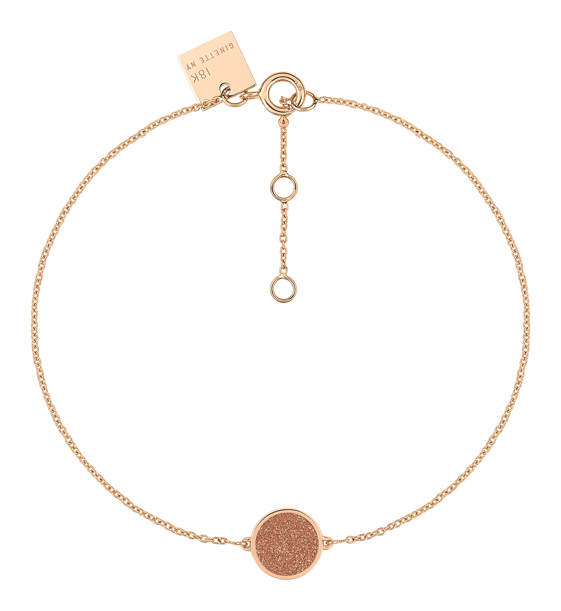 Bracelet Ginette NY Mini ever gold sandstone disc in rose gold and sandstone