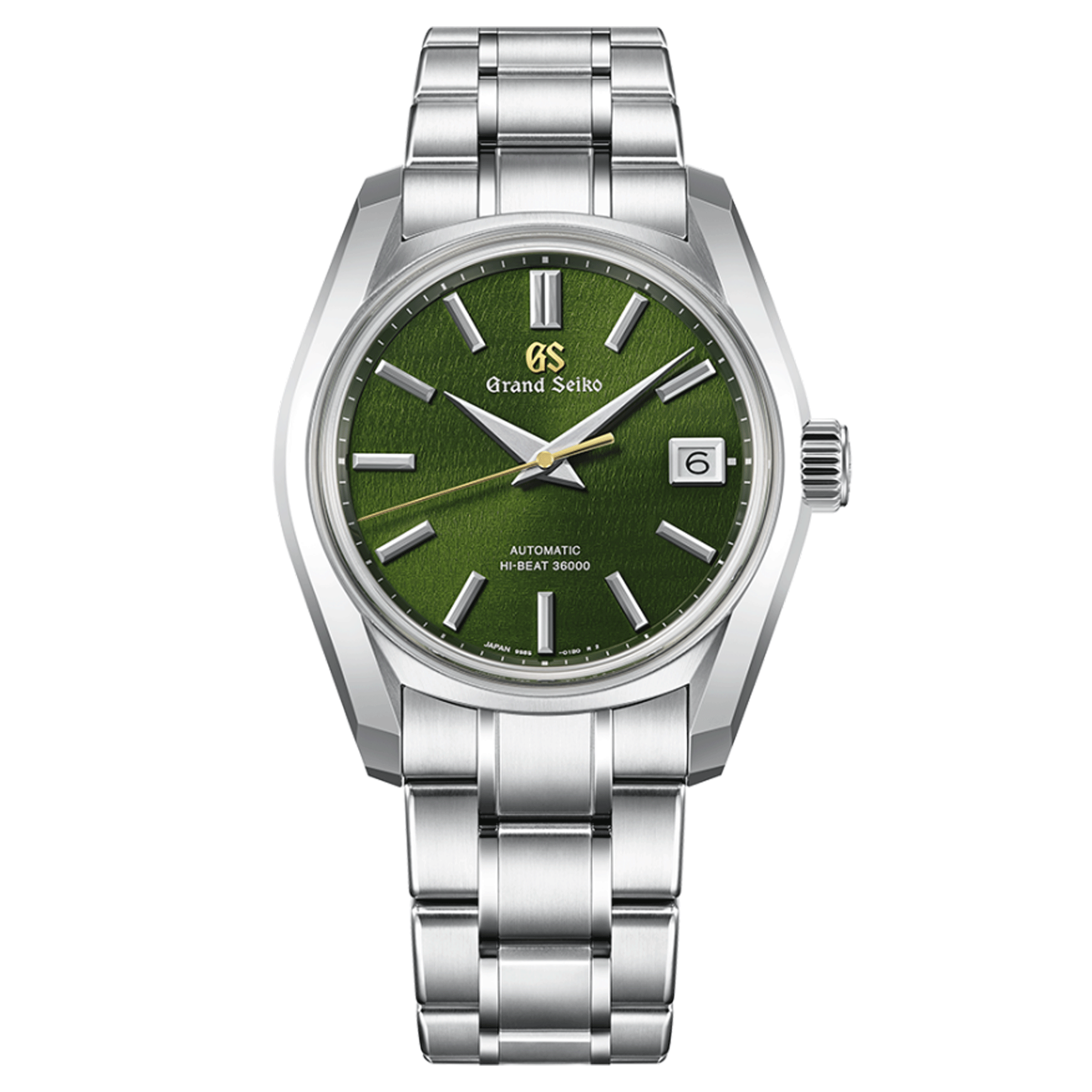 Grand Seiko Heritage Hi-Beat 36000 "Rikka" automatic green dial stainless steel bracelet 40 mm SBGH351G