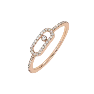 Bague Messika Move Uno Pavée en or rose et diamants