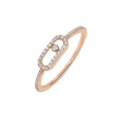 Bague Messika Move Uno Pavée en or rose et diamants