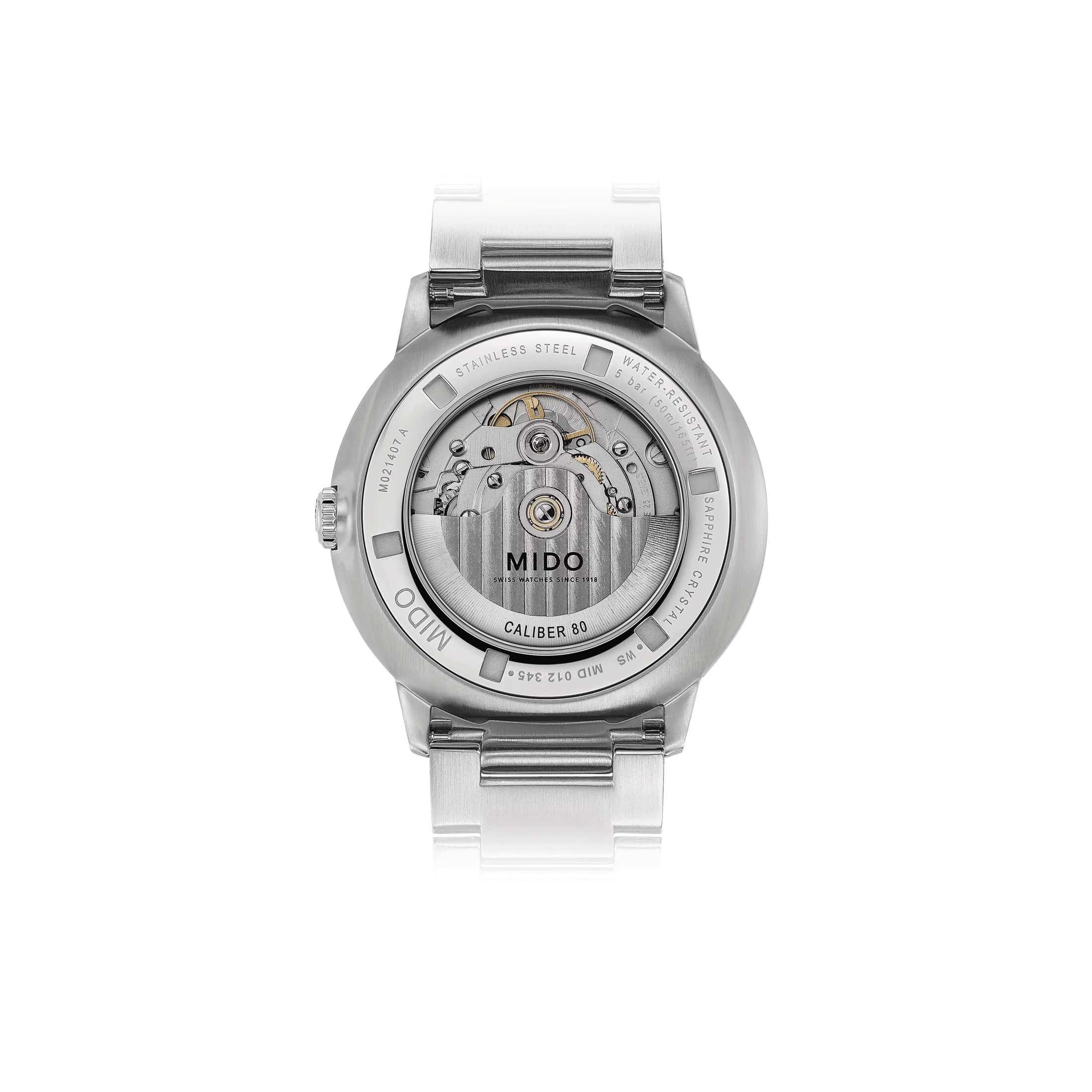 Mido Commander Gradient automatic watch blue smoked skeleton dial steel bracelet 40 mm M021.407.11.411.01