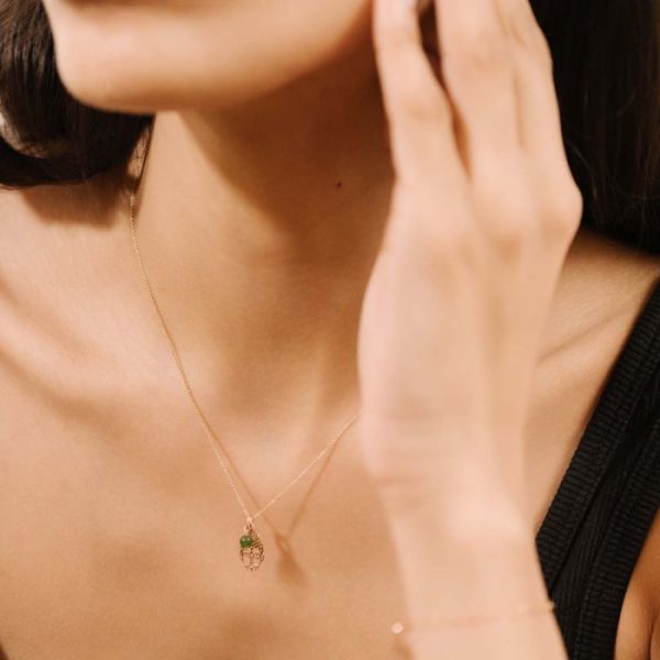 Ginette NY Mini Buddha charm pendant in rose gold