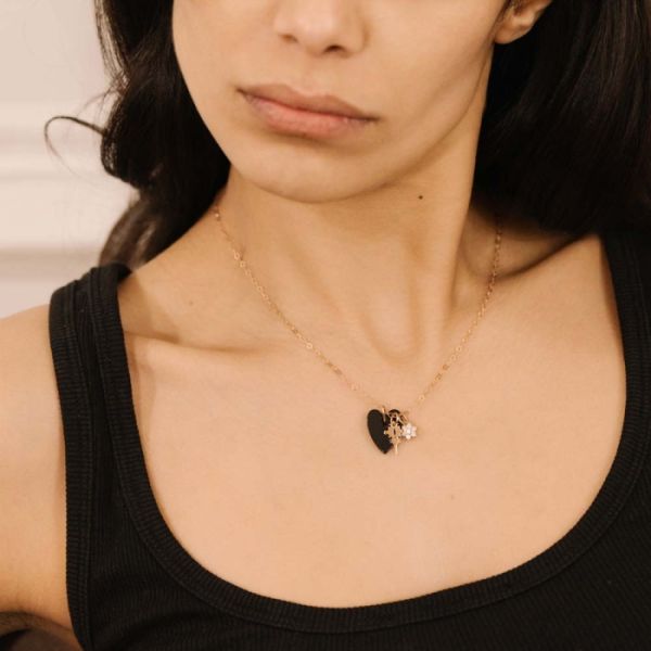 Pendentif Ginette NY Mini Tanger charm en or rose 