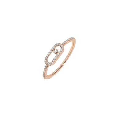 Bague Messika Move Uno Pavée en or rose et diamants