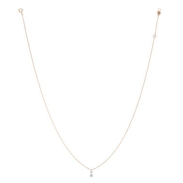 Collier La Brune et La Blonde 360° Duo en or rose 2 diamants taille brillant 0,35 carat