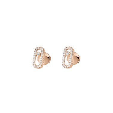 Boucles d’oreilles Messika Move Uno en or rose et diamants