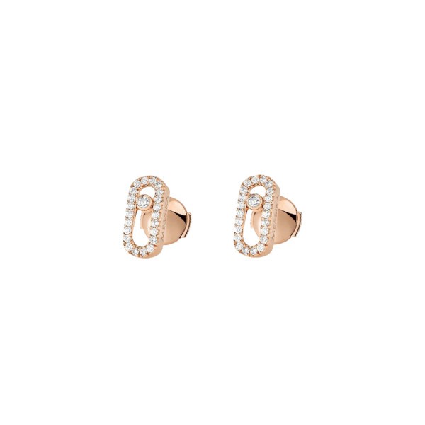 Boucles d’oreilles Messika Move Uno en or rose et diamants