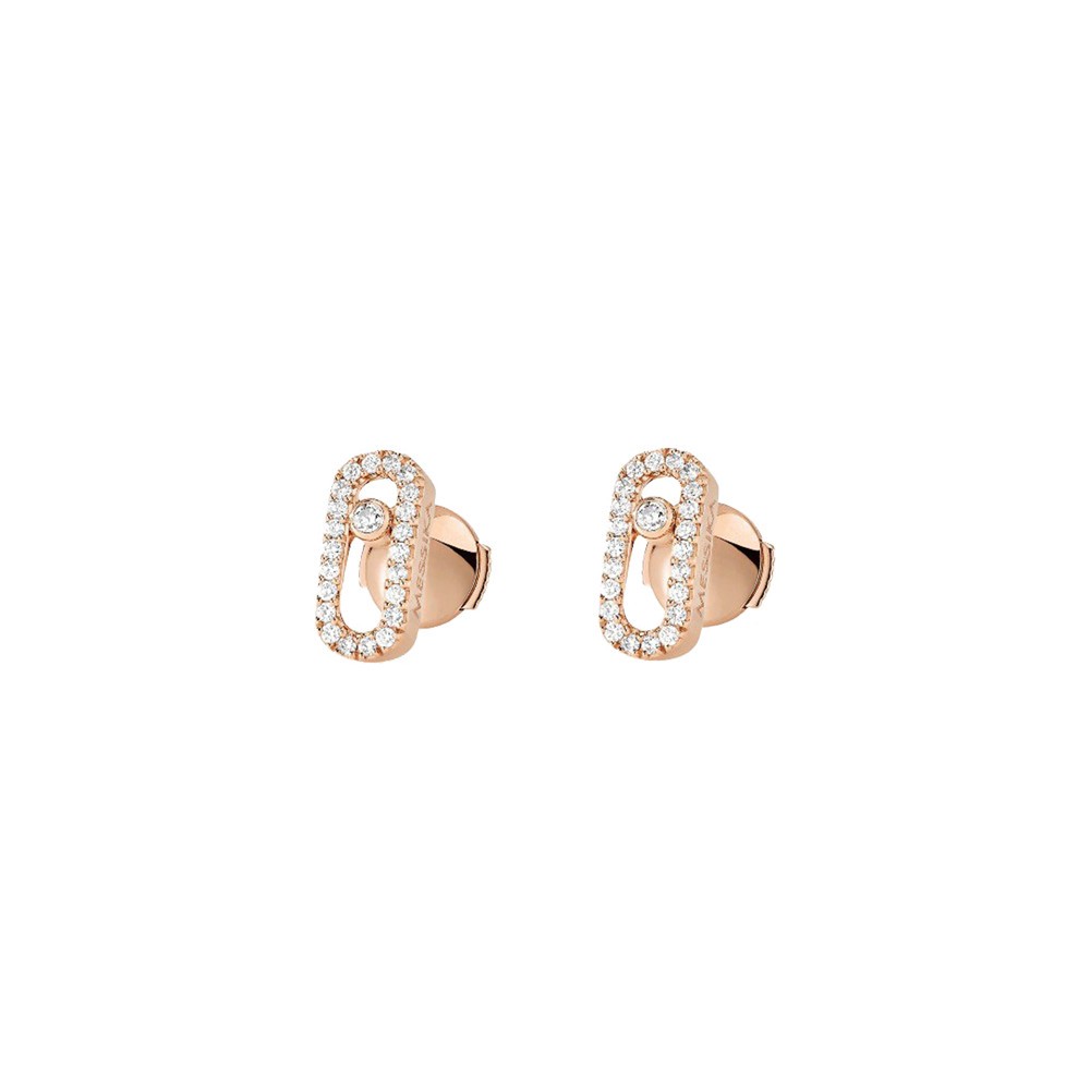 Boucles d’oreilles Messika Move Uno en or rose et diamants
