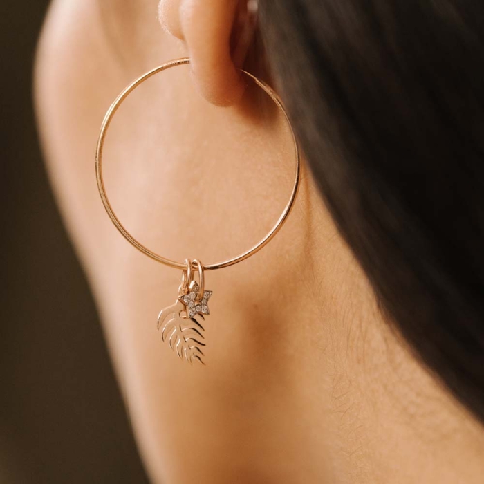 PendeGinette NY Milky way star charm pendant in diamond and rose gold