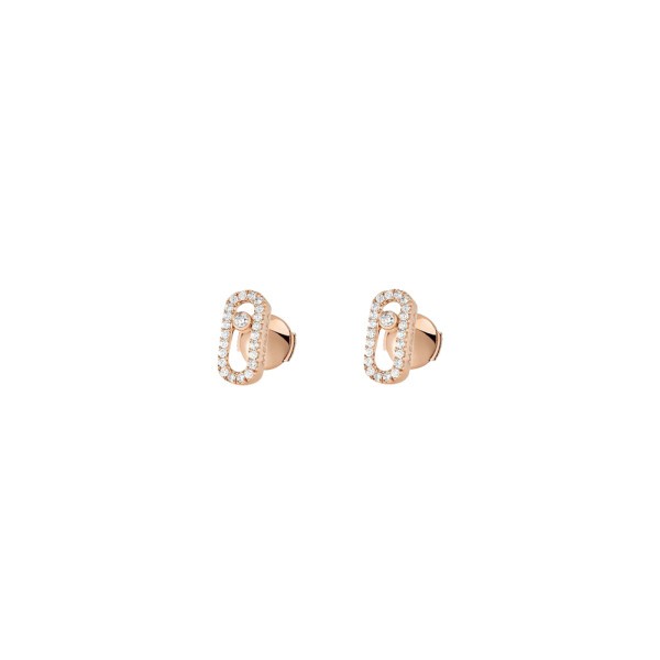 Boucles d’oreilles Messika Move Uno en or rose et diamants