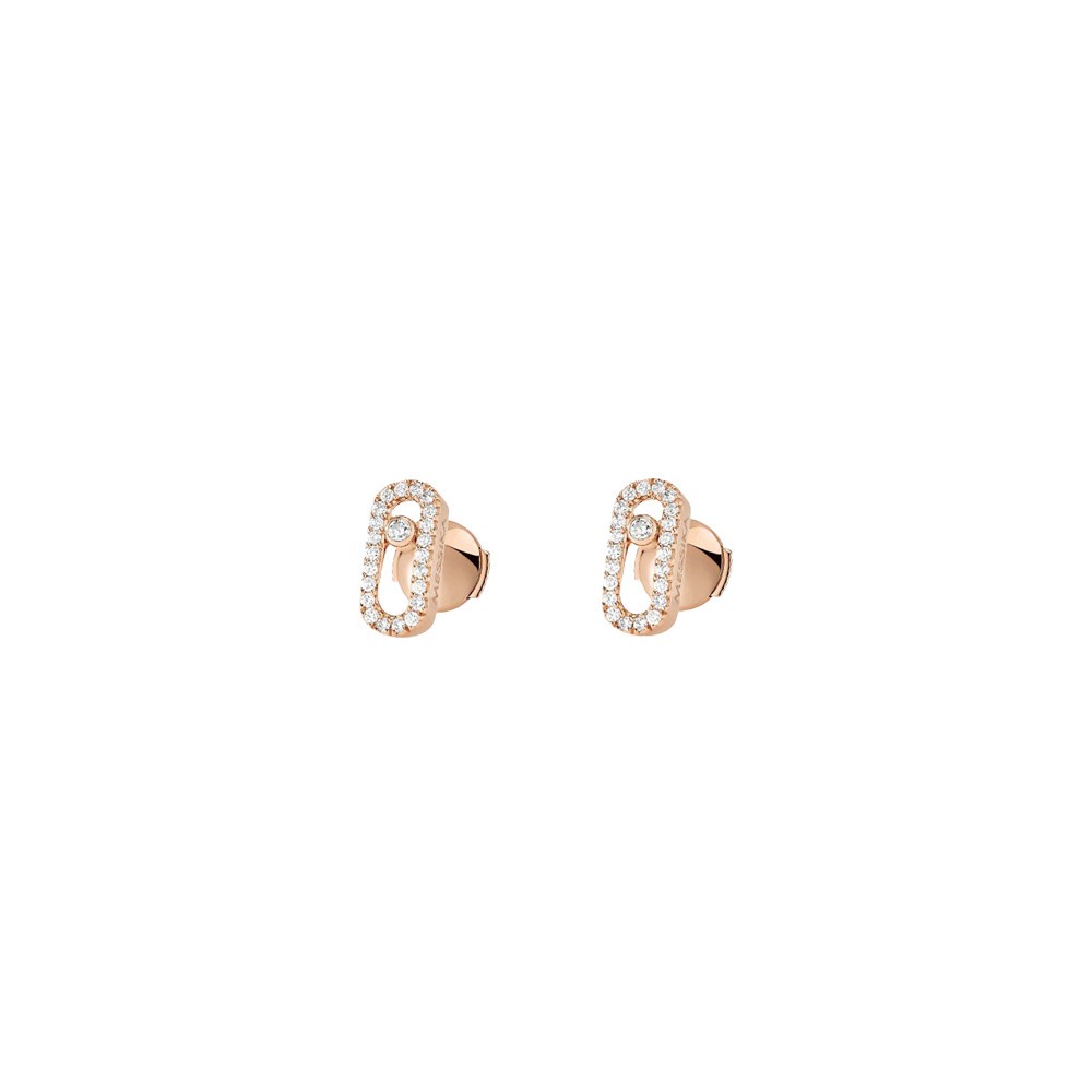 Boucles d’oreilles Messika Move Uno en or rose et diamants