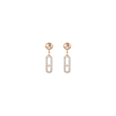 Boucles d’oreilles Messika Move Uno pendantes en or rose et diamants