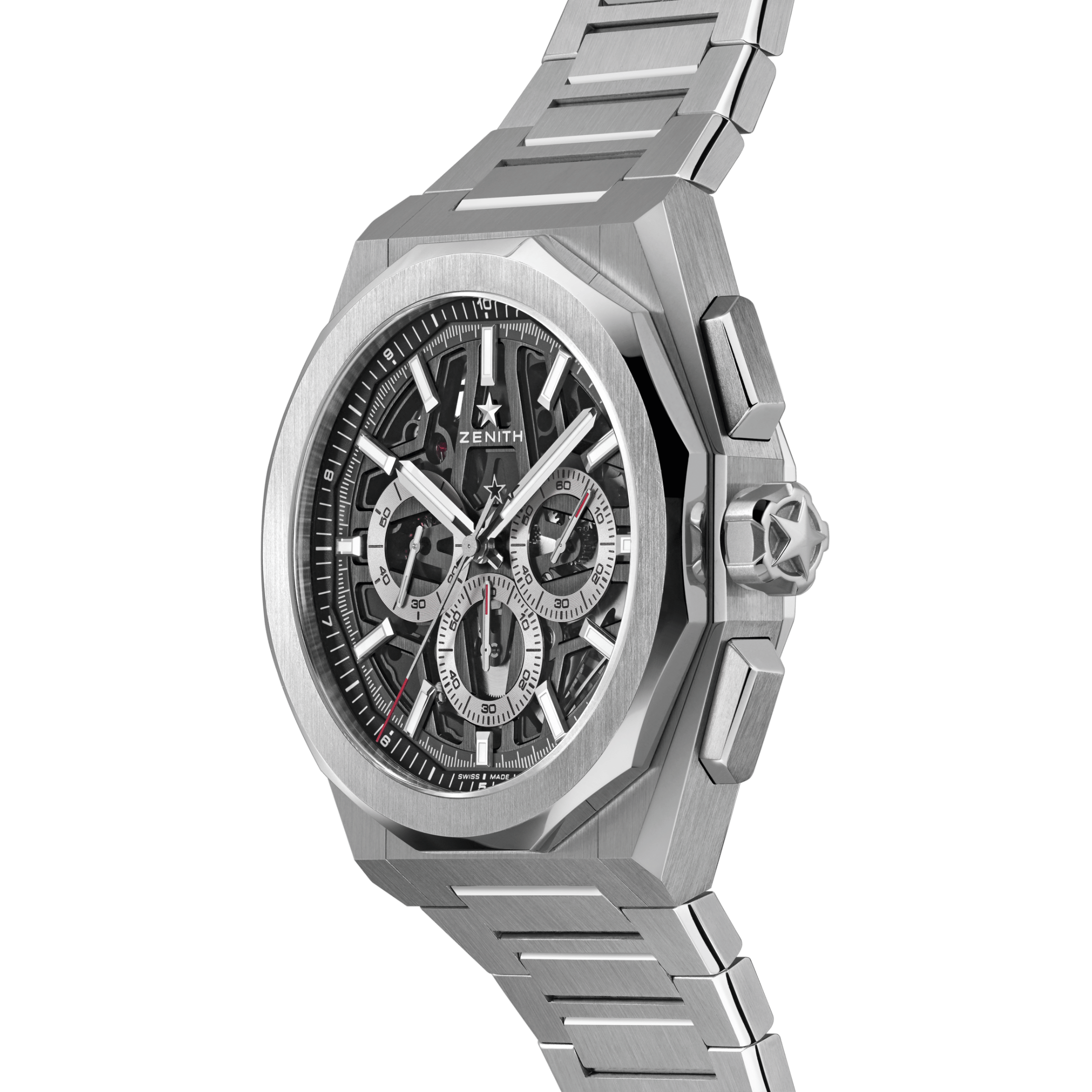 Zenith Defy Skyline Chronographe Skeleton automatic black dial steel bracelet 41 mm