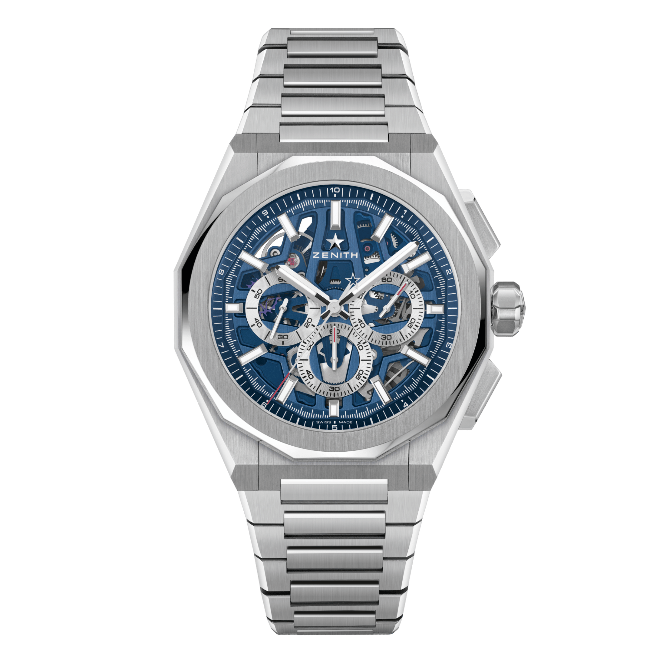 Zenith Defy Skyline Chronographe Skeleton automatic blue dial steel bracelet 41 mm