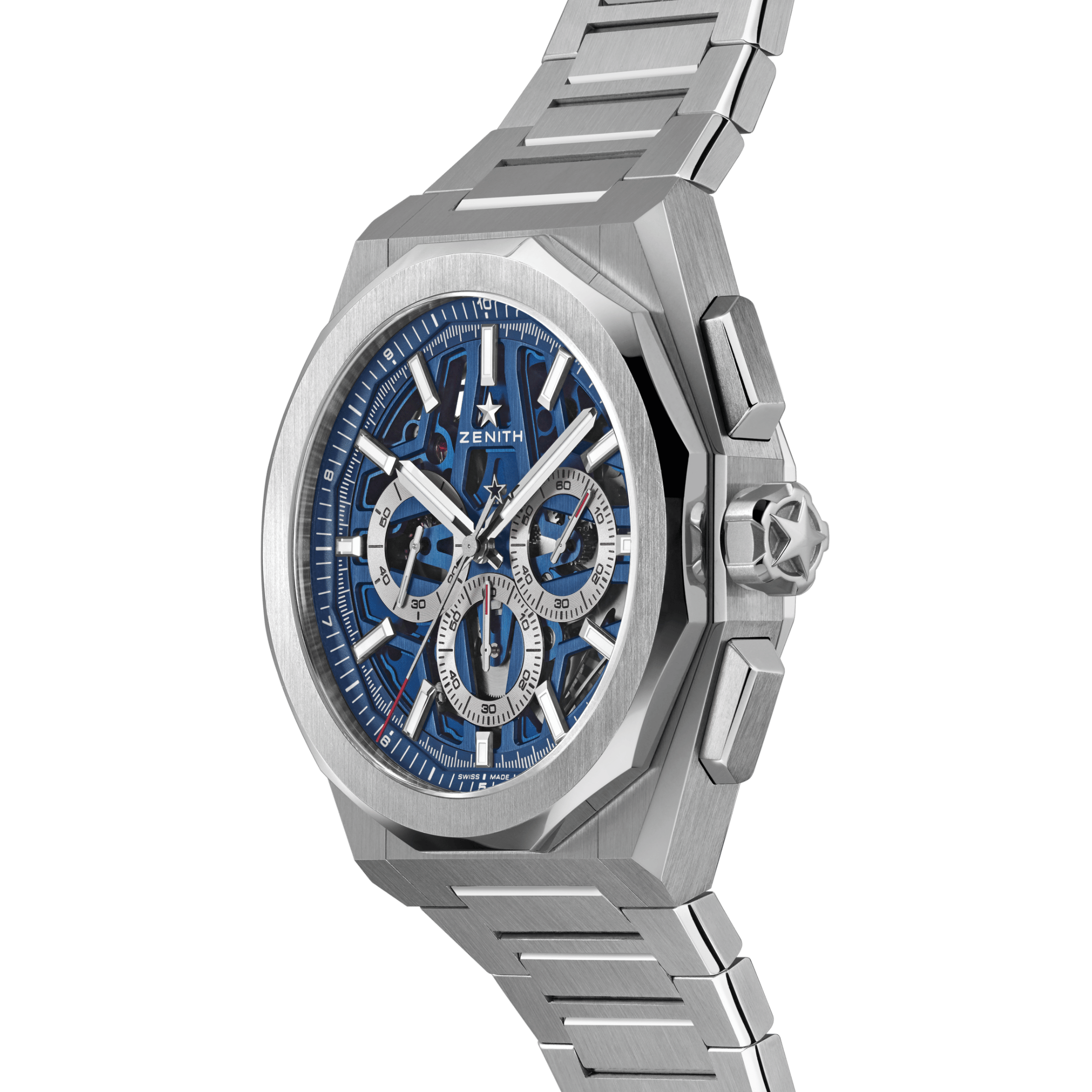 Zenith Defy Skyline Chronographe Skeleton automatic blue dial steel bracelet 41 mm