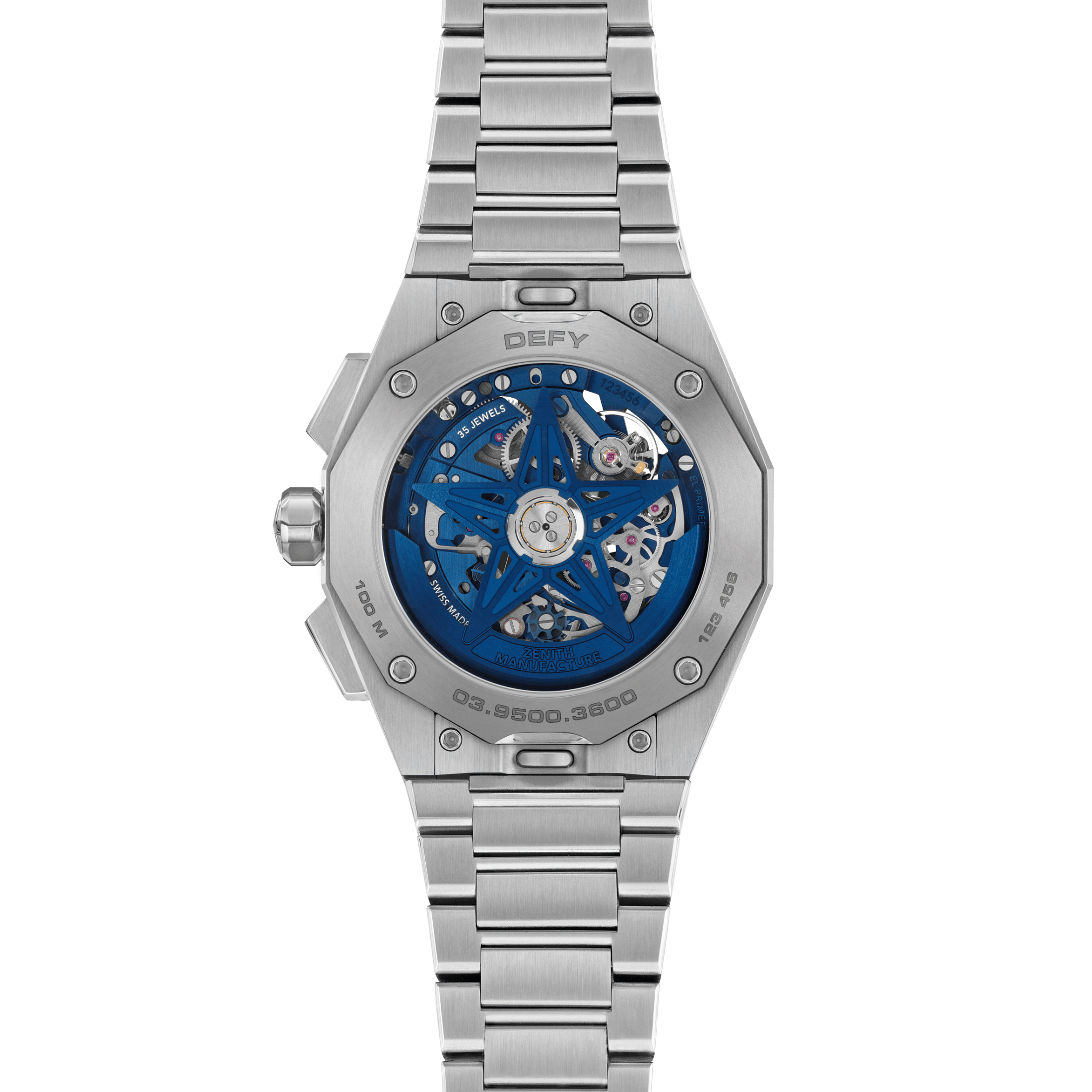 Zenith Defy Skyline Chronographe Skeleton automatic blue dial steel bracelet 41 mm