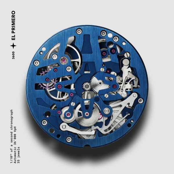 Montre Zenith Defy Skyline Chronographe Skeleton automatique cadran bleu bracelet acier 42 mm