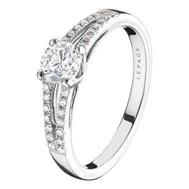 Solitaire Lepage Première Dame en or blanc diamants