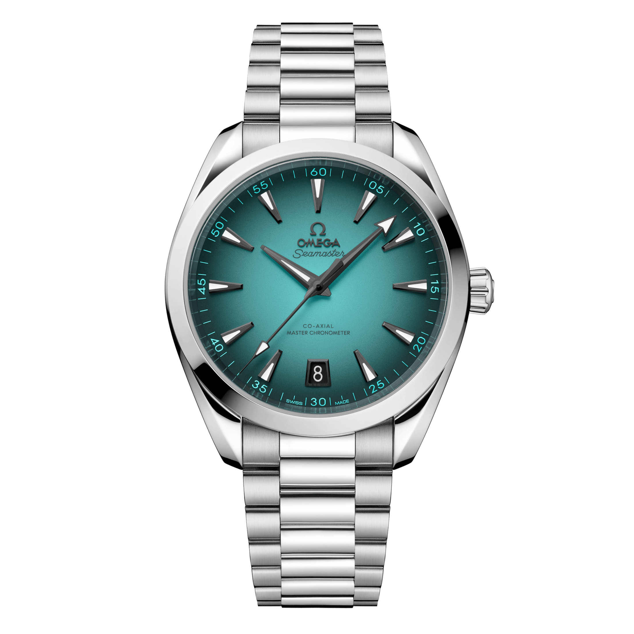Omega Seamaster Aqua Terra 150m Co-Axial Master Chronometer turquoise dial steel bracelet 41 mm