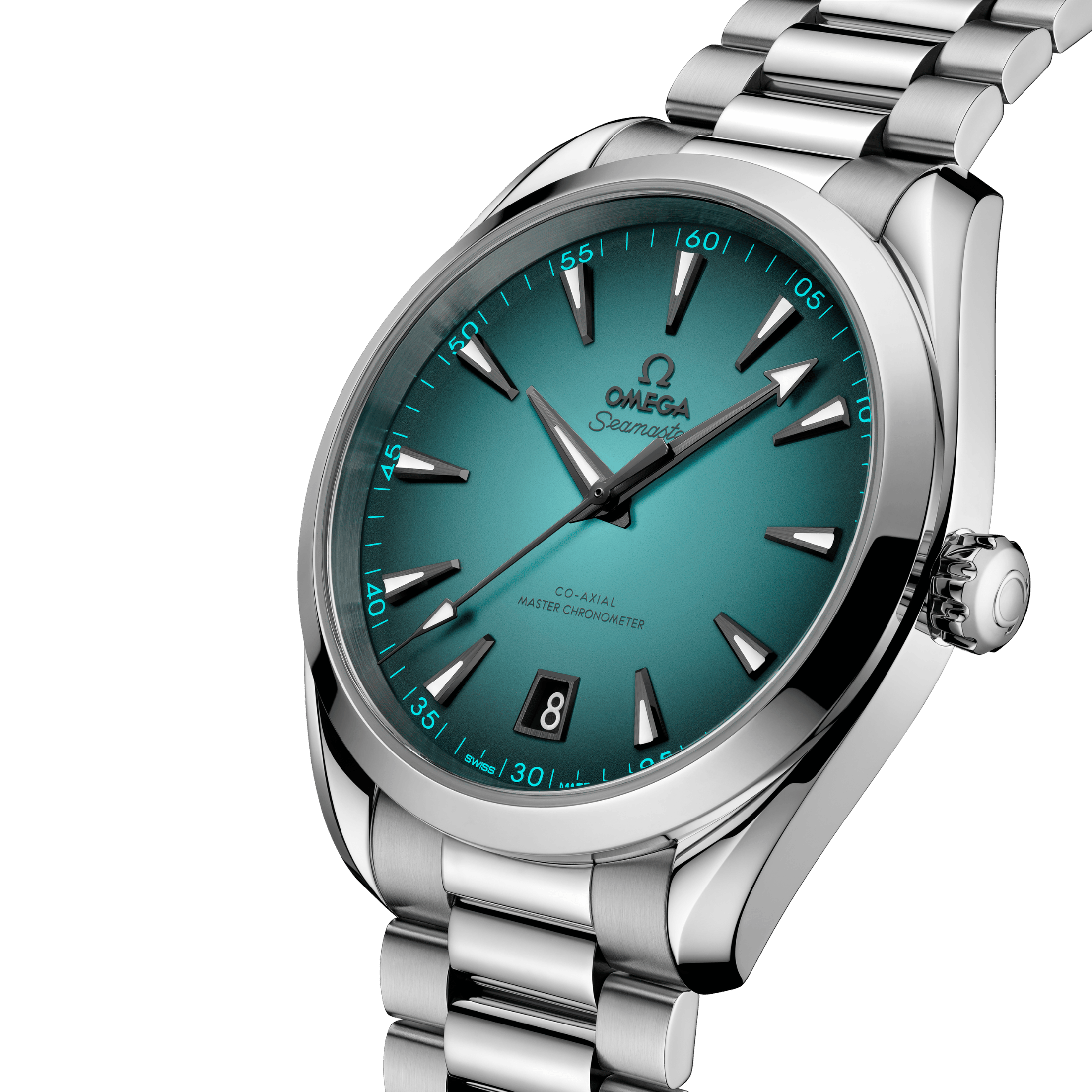 Omega Seamaster Aqua Terra 150m Co-Axial Master Chronometer turquoise dial steel bracelet 41 mm