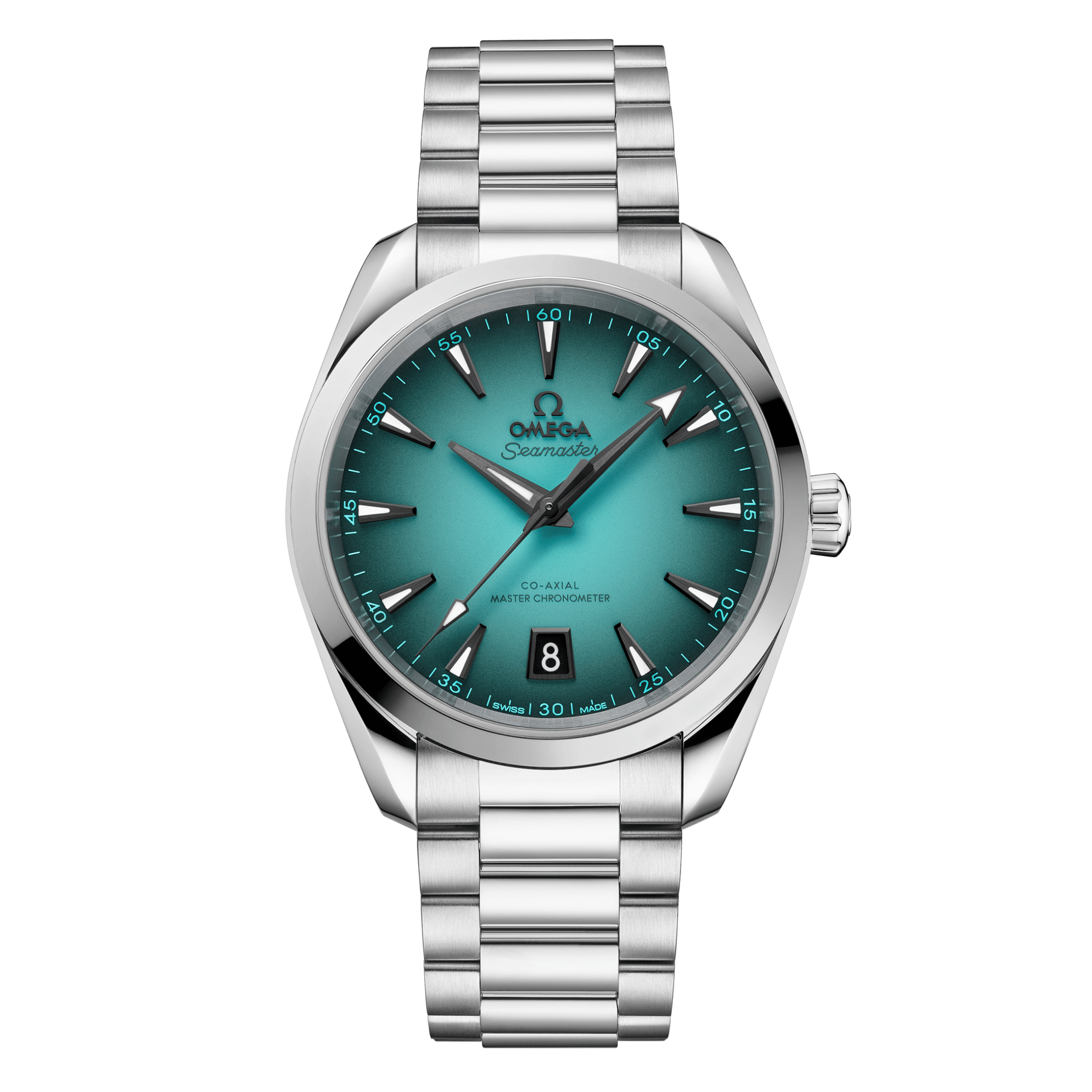 Omega Seamaster Aqua Terra 150m Co-Axial Master Chronometer turquoise dial steel bracelet 38 mm