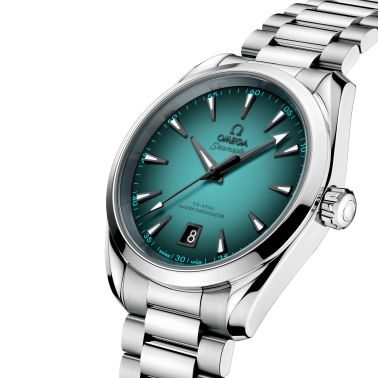 Montre Omega Seamaster Aqua Terra 150m Co-Axial Master Chronometer cadran turquoise bracelet acier 38 mm