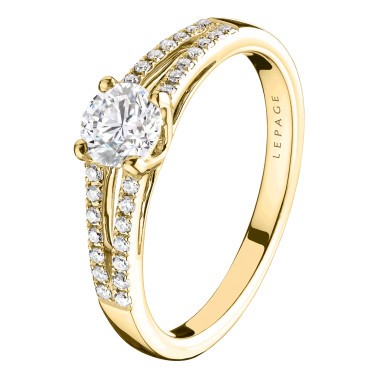 Solitaire Lepage Première Dame en or jaune diamants