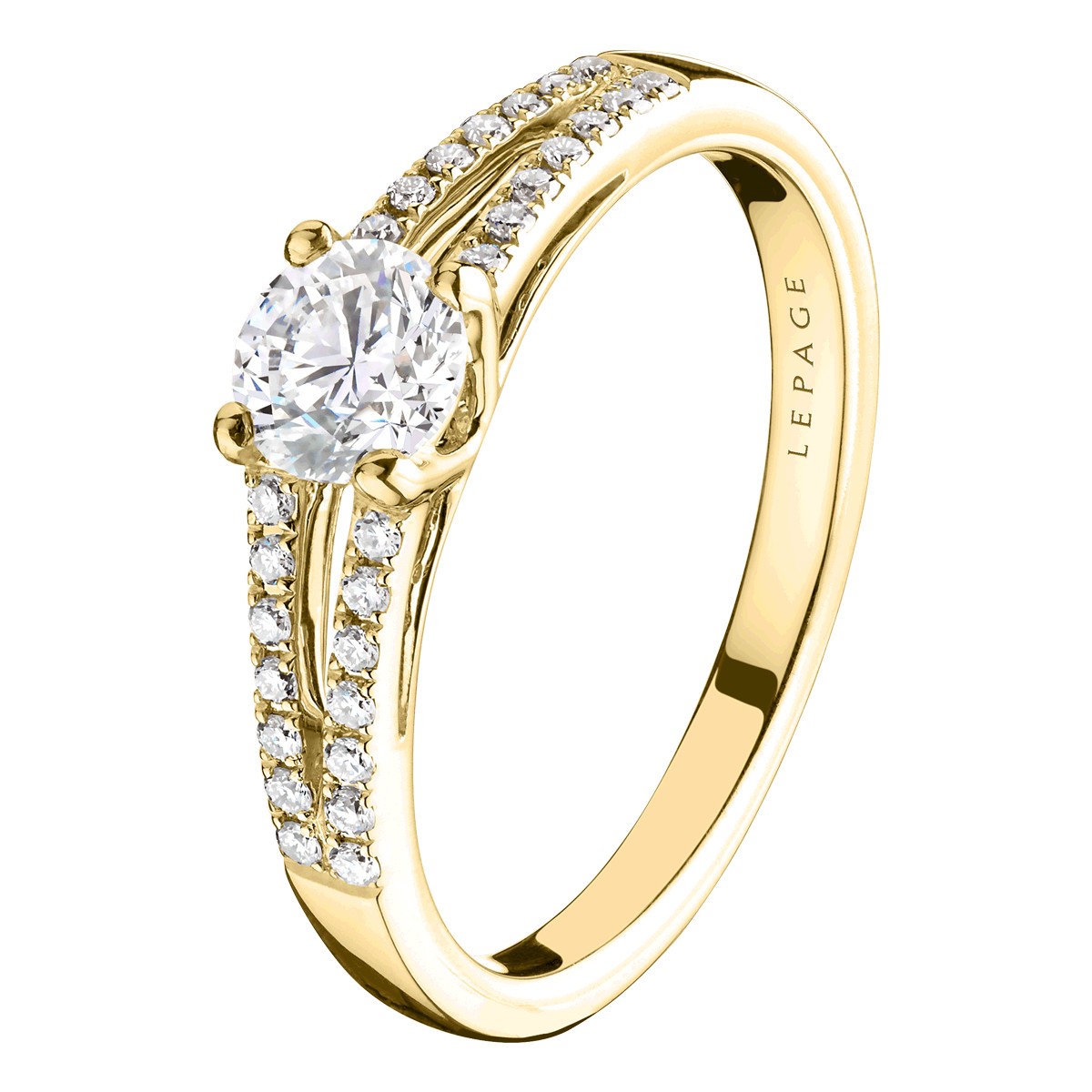 Solitaire Lepage Première Dame en or jaune diamants