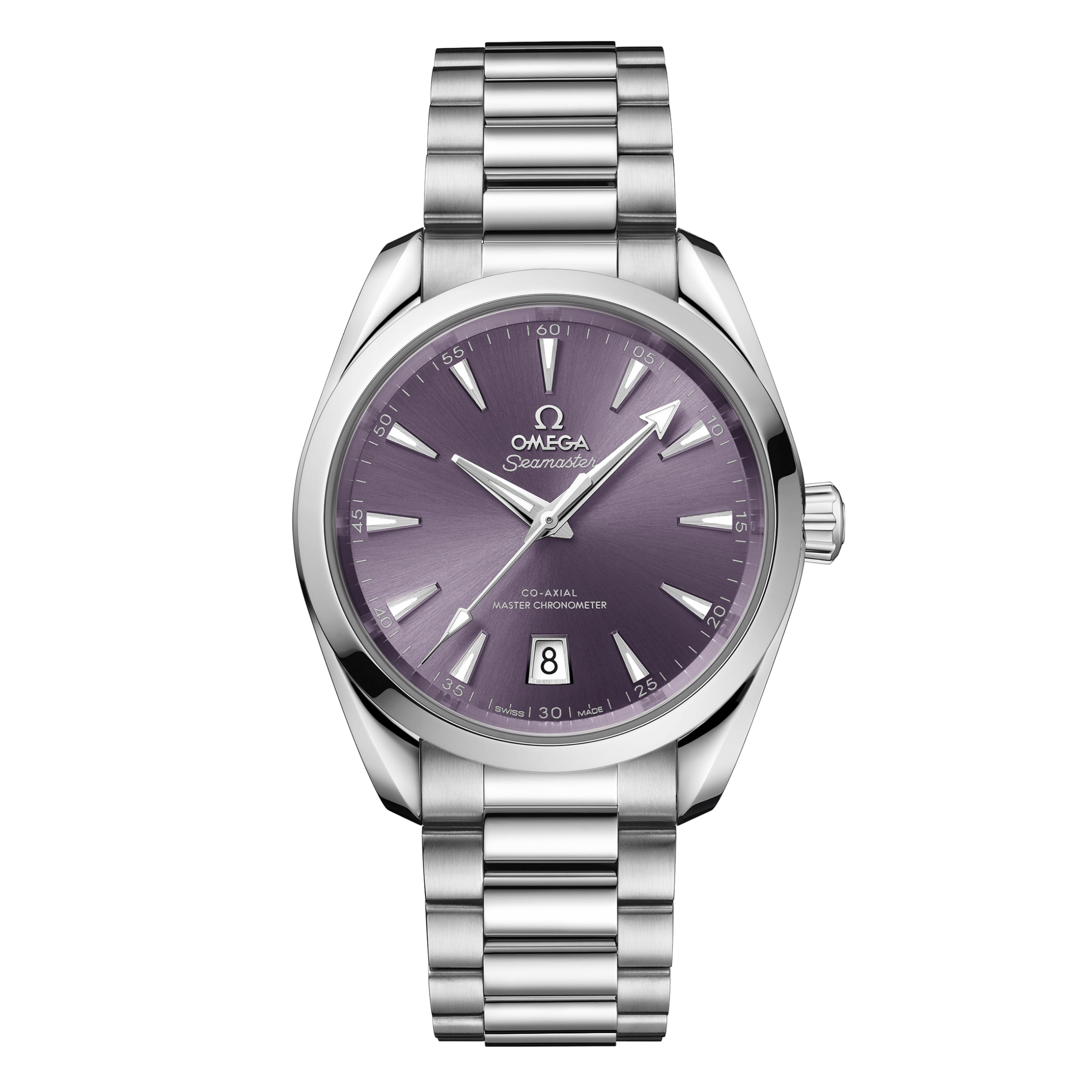 Montre Omega Seamaster Aqua Terra Shades 150m Co-Axial Master Chronometer cadran lavande bracelet acier 38 mm