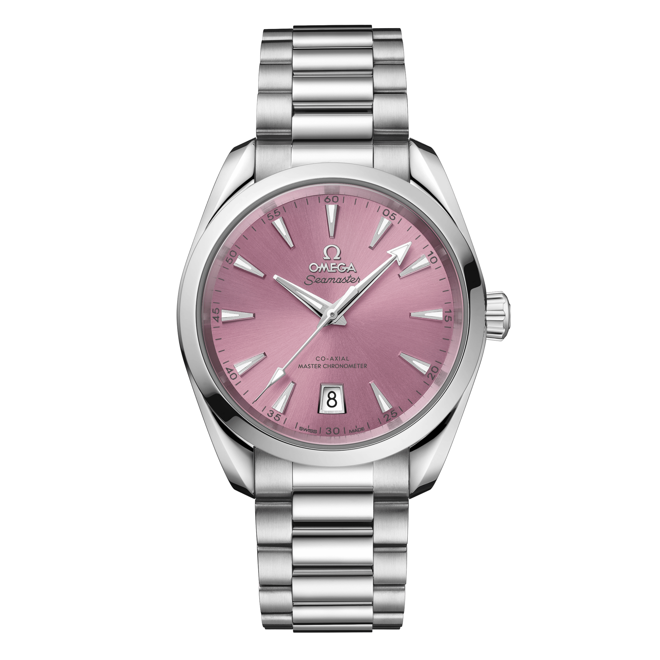 Omega Seamaster Aqua Terra Shades 150m Co-Axial Master Chronometer pink shell dial steel bracelet 38 mm