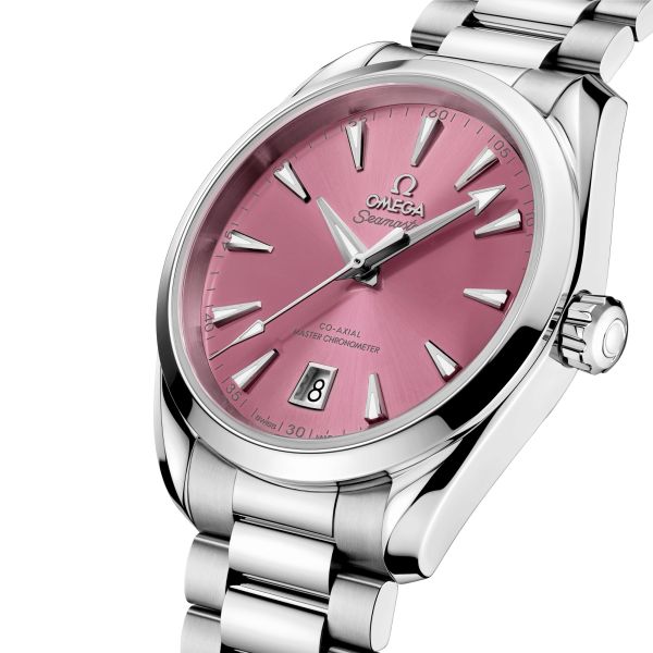 Omega Seamaster Aqua Terra Shades 150m Co-Axial Master Chronometer pink shell dial steel bracelet 38 mm