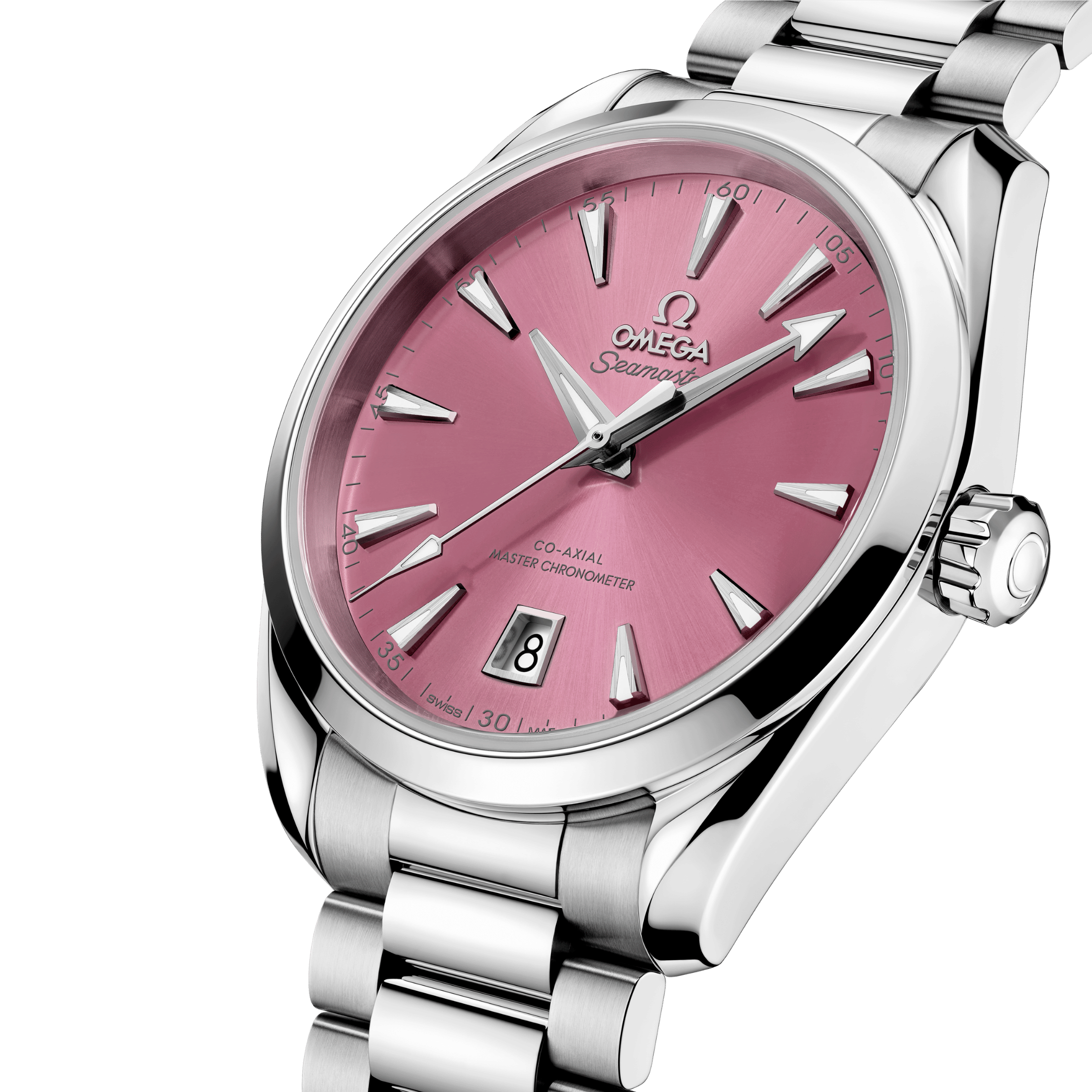 Omega Seamaster Aqua Terra Shades 150m Co-Axial Master Chronometer pink shell dial steel bracelet 38 mm
