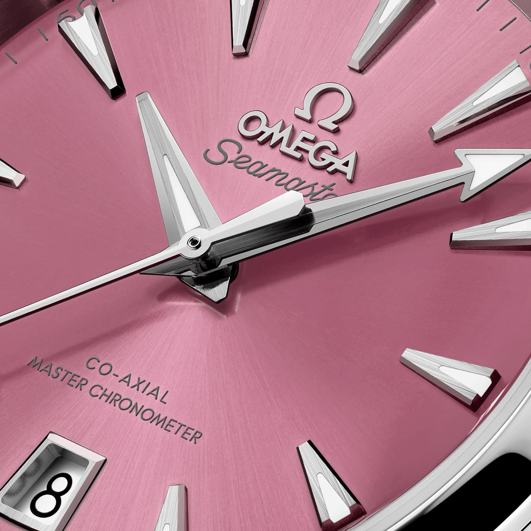 Omega Seamaster Aqua Terra Shades 150m Co-Axial Master Chronometer pink shell dial steel bracelet 38 mm