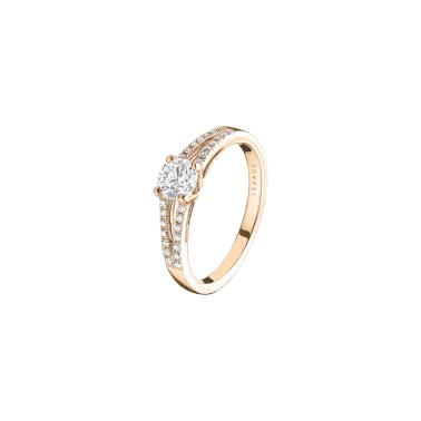 Solitaire Lepage Première Dame en or rose diamants