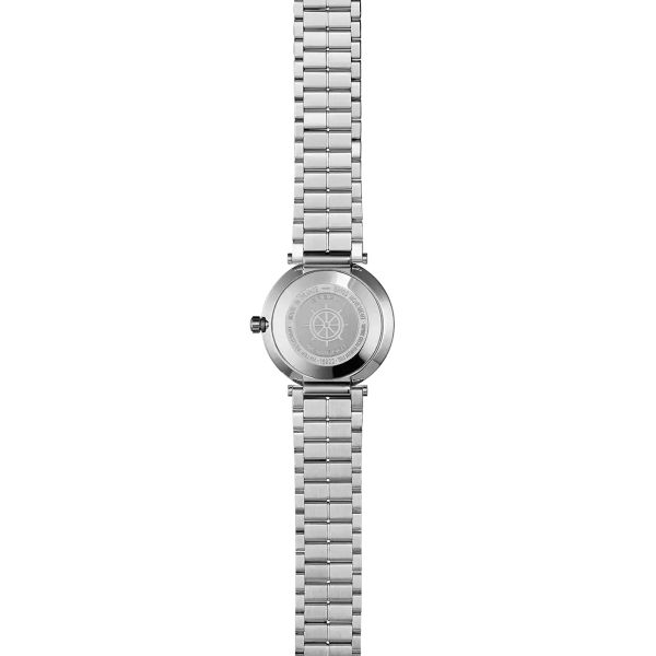 Herbelin Newport Slim quartz watch Roman numerals white mother-of-pearl dial steel bracelet 32 mm 16922B09