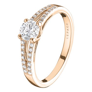 Solitaire Lepage Première Dame en or rose diamants